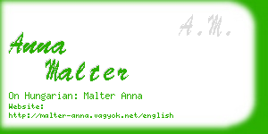 anna malter business card